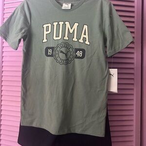 Puma Kids Matching Set in Green and Black